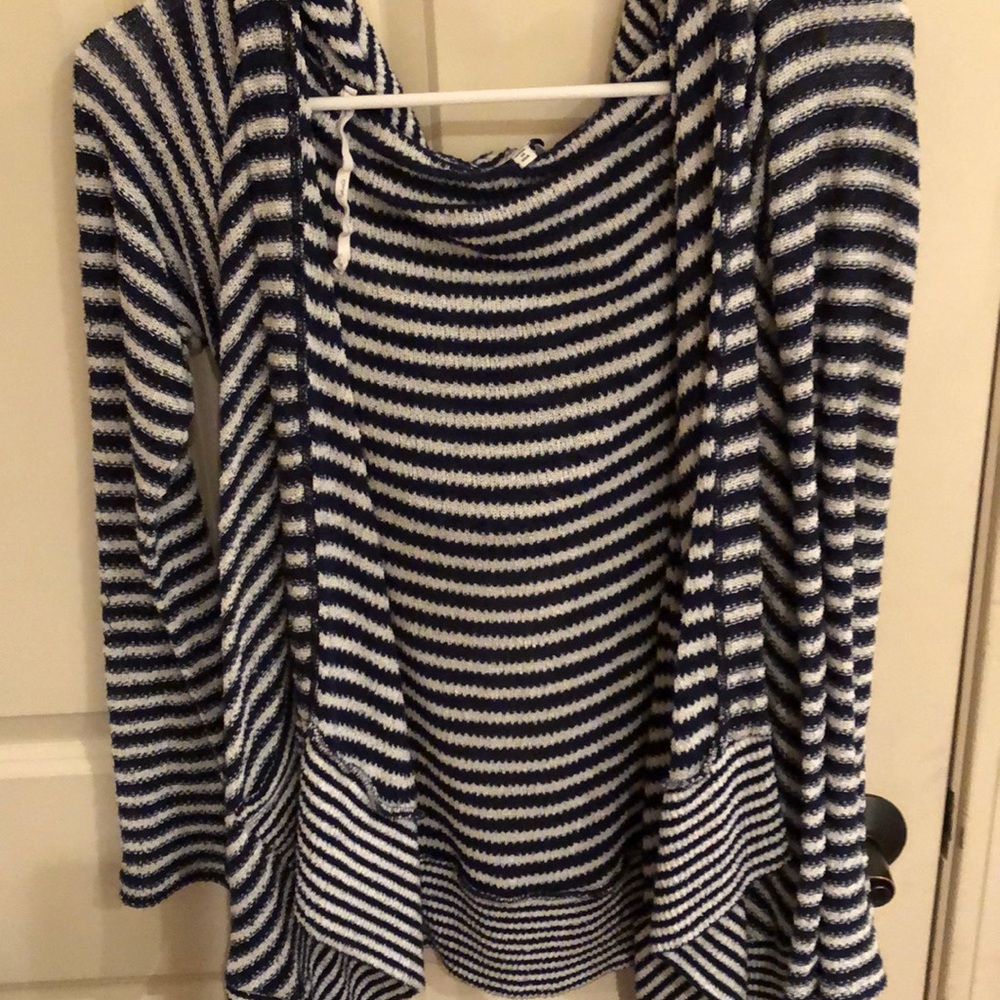 Stripped cardigan (navy)